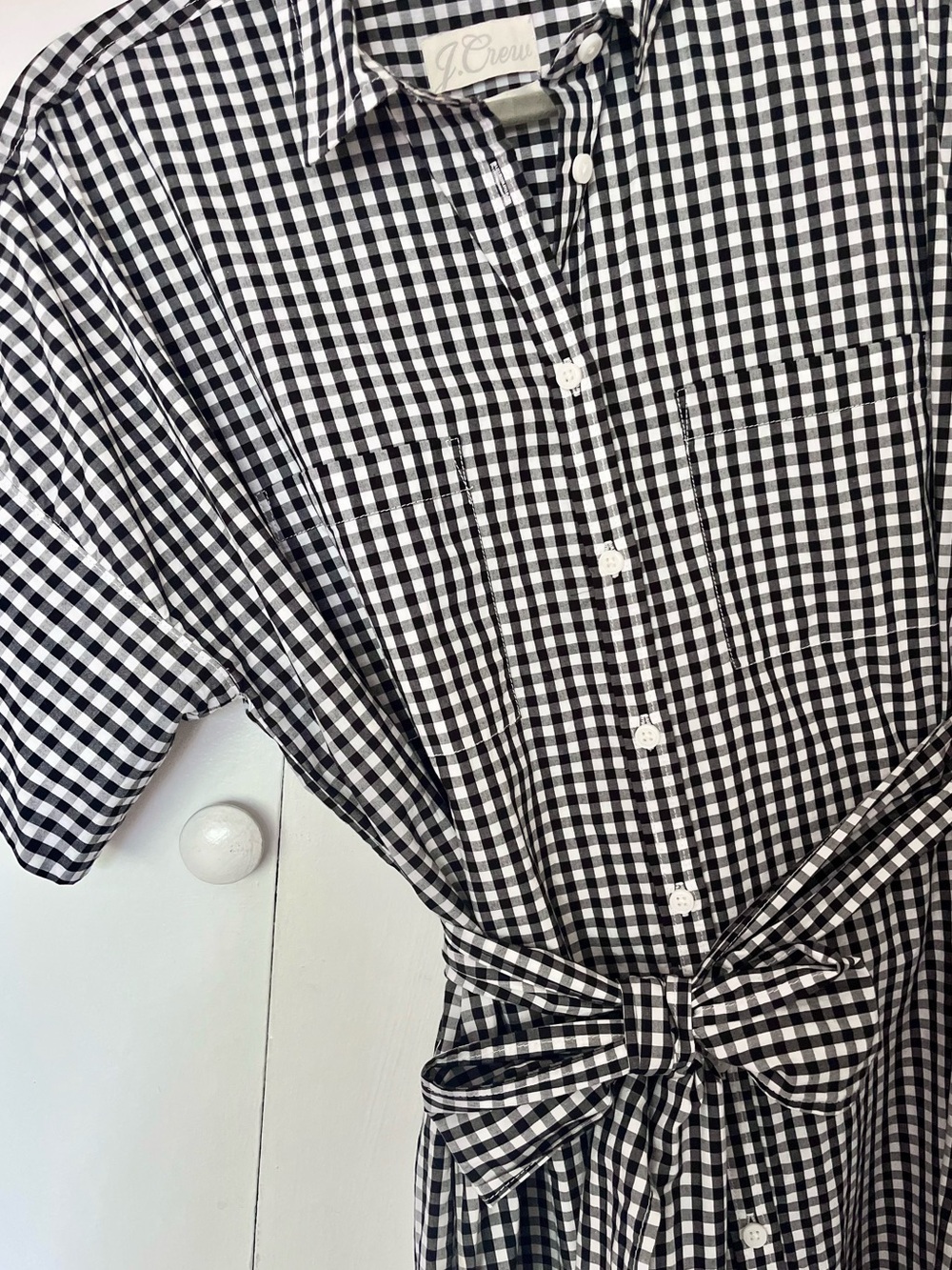 J.Crew Cotton Poplin Gingham Midi Shirtdress Size M - Picture 4 of 6